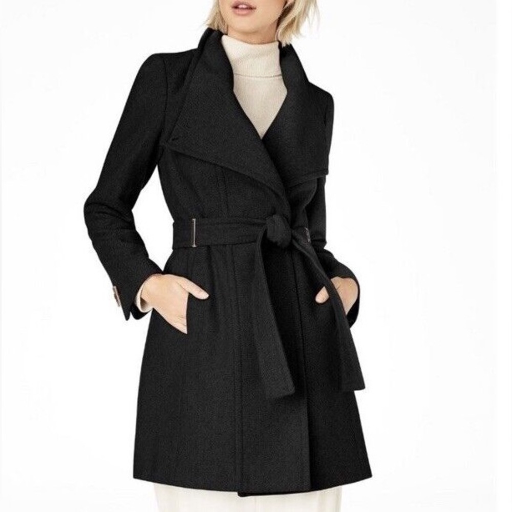 Calvin Klein black wool peacoat